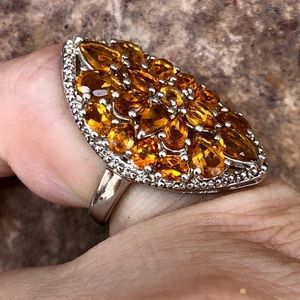 Gem Insider Multi Shape Citrine Shield Ring Size 6